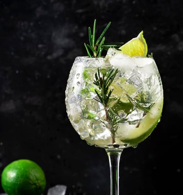 Gin & Tonic with Lime and Rosemary