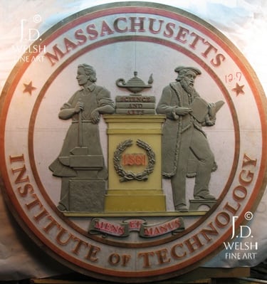 MIT Crest - cly sculpture - Jeremiah D Welsh