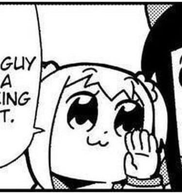 Manga panel with one girl whispering to another This guy is a fucking idiot.