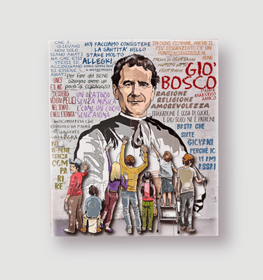 Puzzle in legno con foto di Don Bosco