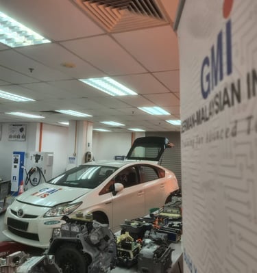 a car and its components displayed