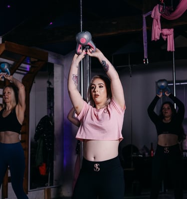 Image from Sxefit Kettlebell class of strength training exercise