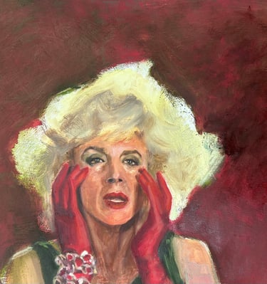a painting of Marisa Paredes oil on canvas