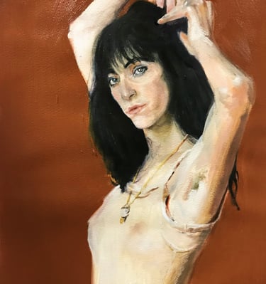 a painting of Patti Smith oil on canvas