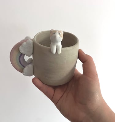 la tasse pour les amoureux des arc en ciel et des chats