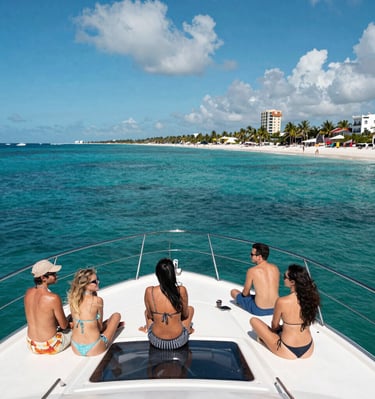 A vibrant underwater scene showing colorful coral reefs and tropical fish.