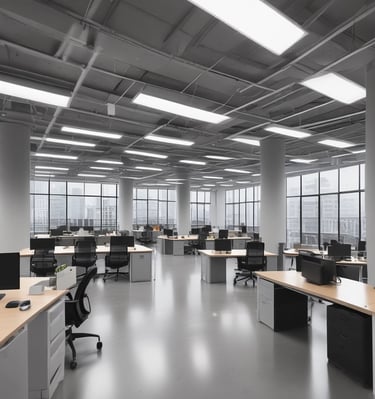 Shiny polished floors reflecting natural sunlight