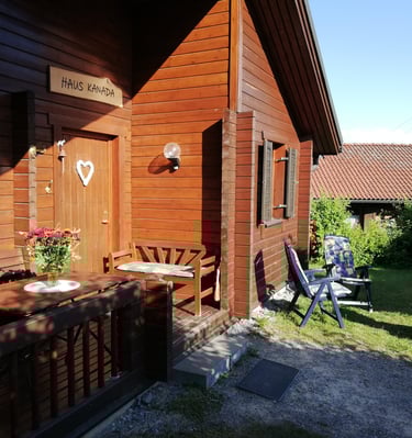 Terasse und Garten Ferienhaus Kanada in Viechtach