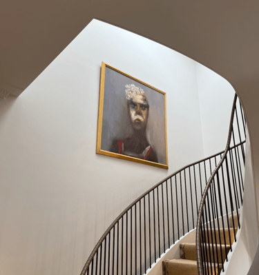 Another lovely Sidney Nolan work hung above a staircase