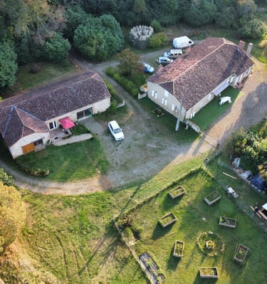 La ferme du CBD; ferme de belon vu de haut