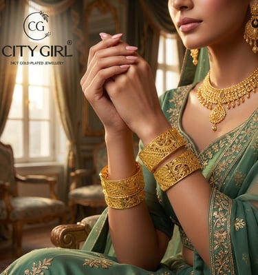 Lightweight gold plated bangles — everyday wear jewellery for women