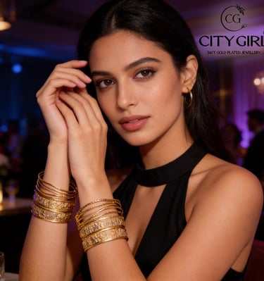 Gold plated bangle set with intricate design — Kolkata artisan jewellery