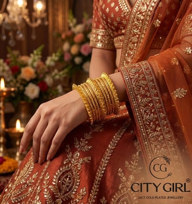 Anti-tarnish gold plated bangles — hypoallergenic Indian jewellery