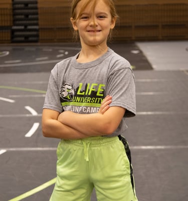 female wrestler smiling