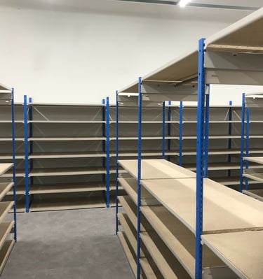 Light Duty Shelving in Stockroom