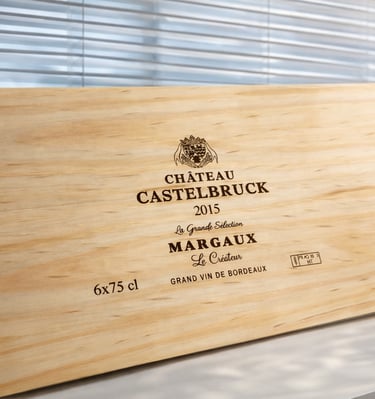 Gravure Laser sur caisse bois