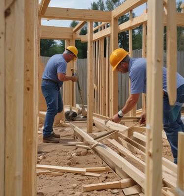 House under construction by McKnight Construction: Frame and foundation stage