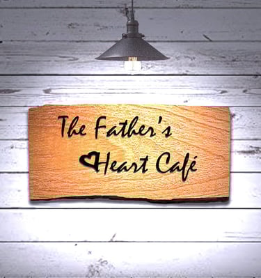 a logo for the father's heart cafe