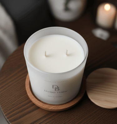 a candle with candles and candles on a table