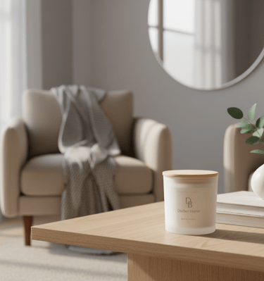 a coffee table with a vase and a vase on it
