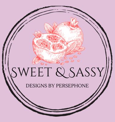 picture of pomegranate sweet and sassy designs by Persephone logo