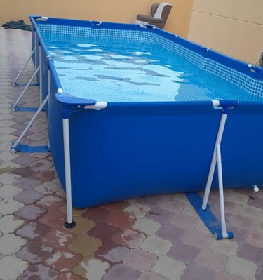 a swimming pool with water