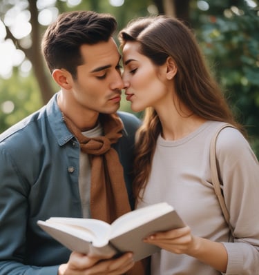 A handwritten love letter resting on a wooden table.