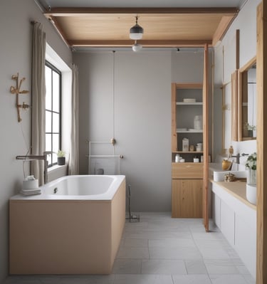 A beautifully renovated bathroom showcasing modern plumbing fixtures.
