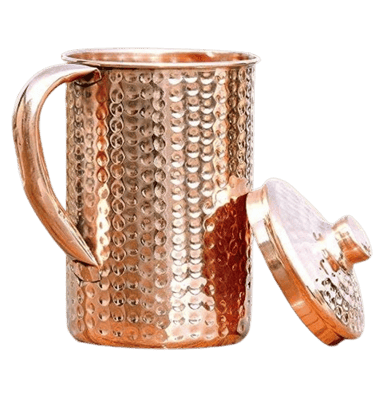 Hammered Copper Jug Front View