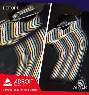 Door dings on BMW 235iM, hot glue pulling