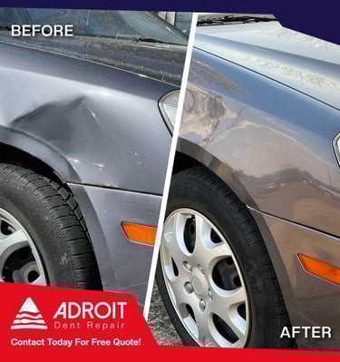 big dent on Kia fender, PDR tools