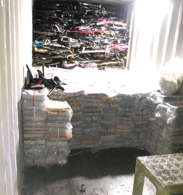 container is being loading by MAJ Trading Co LTD to ship it from Korea to Afghanistan 