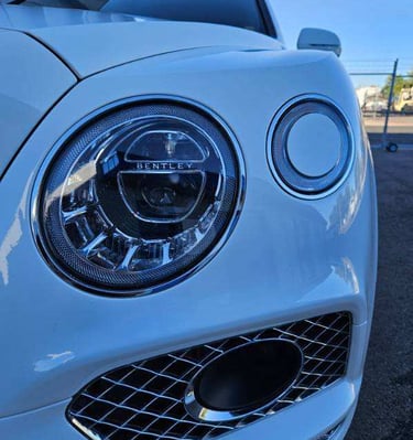 exterior car detailing hand wash on bentley