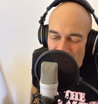 In the studio recording vocals for my night night lullabies album