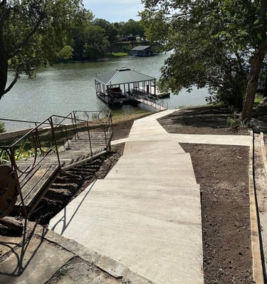new concrete slab to boat dock