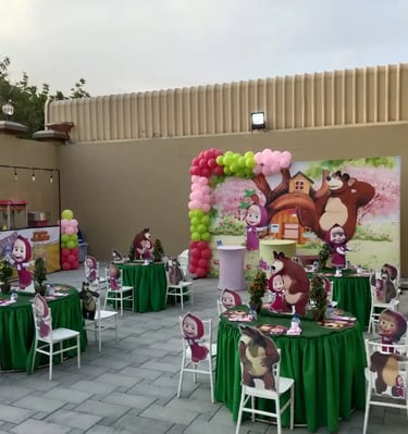 masha and bear theme birthday party