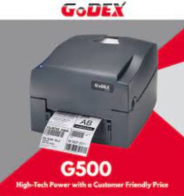 a printer printer with a label on it