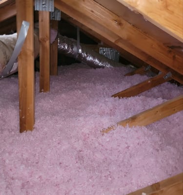 Blow in Insulation rodent damaged 