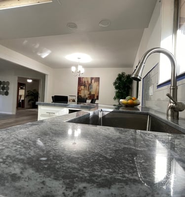 Kitchen remodel countertop install 