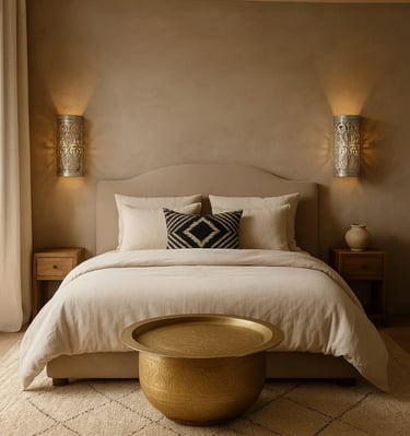 applique en aluminium sur le mur d'une chambre 