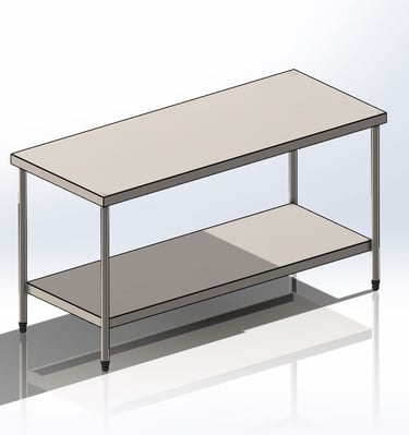 Mesa Lisa Aço Inox