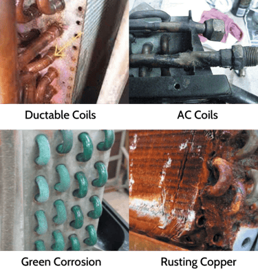 Areas of application of clear guard - Ductable coils, AC coils, green corrosion, rusting copper