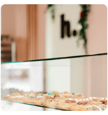 Vitrine avec cookies
