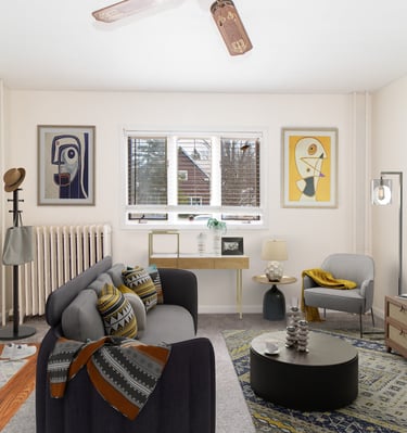 Digital Staging of a completely empty living room