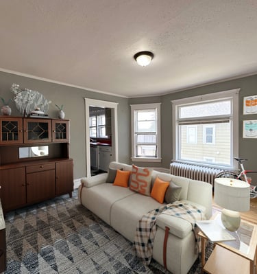 Digital Staging of a completely empty living room