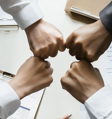 four founders fistbumping at company creation