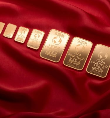 gold bars layed out in a row symbolizing blog post augusta precious metals, a gold ira company and why you should choose them