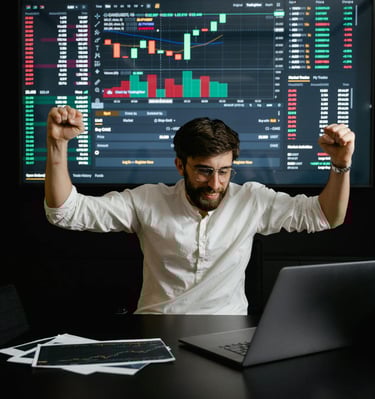 guy happy for his investment success because he is an experienced investor in gold ira