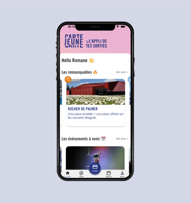 Screenshot de l'application CarteJeune de Bordeaux Métropole