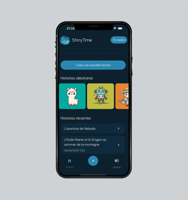 Screenshot de l'application StoryTime